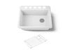 KOHLER K-8668-5UA1 Riverby 27" undermount single-bowl kitchen sink, white