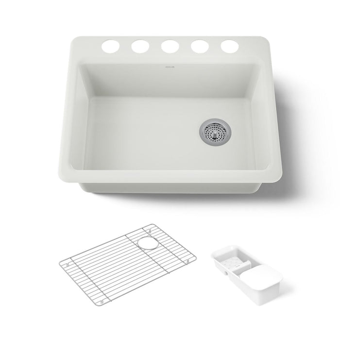 KOHLER K-8668-5UA2 Riverby 27" undermount single-bowl workstation kitchen sink