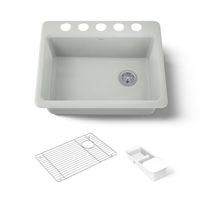 KOHLER K-8668-5UA2 Riverby 27" undermount single-bowl workstation kitchen sink