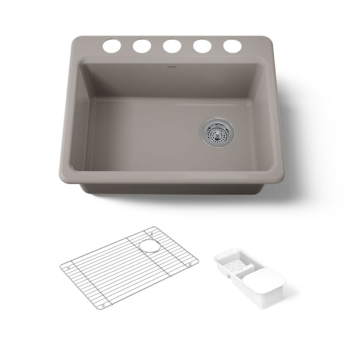KOHLER K-8668-5UA2 Riverby 27" undermount single-bowl workstation kitchen sink