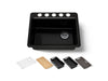 KOHLER K-8668-5UPC Riverby 27" undermount single-bowl workstation kitchen sink, black black