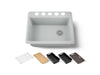 KOHLER K-8668-5UPC Riverby 27" undermount single-bowl workstation kitchen sink, ice grey