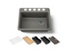 KOHLER K-8668-5UPC Riverby 27" undermount single-bowl workstation kitchen sink, thunder grey