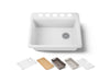 KOHLER K-8668-5UPC Riverby 27" undermount single-bowl workstation kitchen sink, white