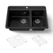KOHLER K-8669-1A1 Riverby 33" top-mount double-bowl kitchen sink, black black