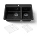 KOHLER K-8669-1A1 Riverby 33" top-mount double-bowl kitchen sink, black black - view 5