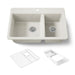 KOHLER K-8669-1A2 Riverby 33" top-mount double-bowl workstation kitchen sink, biscuit - view 5