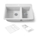 KOHLER K-8669-1A2 Riverby 33" top-mount double-bowl workstation kitchen sink, white - view 5