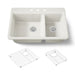 KOHLER K-8669-3A1 Riverby 33" top-mount double-bowl kitchen sink, biscuit
