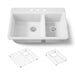 KOHLER K-8669-3A1 Riverby 33" top-mount double-bowl kitchen sink, white