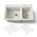 KOHLER K-8669-4A1 Riverby 33" top-mount double-bowl kitchen sink, biscuit