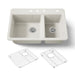 KOHLER K-8669-4A1 Riverby 33" top-mount double-bowl kitchen sink, biscuit - view 5