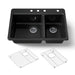 KOHLER K-8669-4A1 Riverby 33" top-mount double-bowl kitchen sink, black black