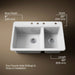 KOHLER K-8669-4A1 Riverby 33" top-mount double-bowl kitchen sink, white - view 5