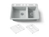 KOHLER K-8669-5UA1 Riverby 33" undermount double-bowl kitchen sink, ice grey