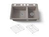 KOHLER K-8669-5UA1 Riverby 33" undermount double-bowl kitchen sink, truffle