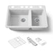 KOHLER K-8669-5UA3 Riverby 33" undermount double-bowl workstation kitchen sink, white - view 5