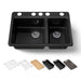 KOHLER K-8669-5UPC Riverby 33" undermount double-bowl workstation kitchen sink, black black - view 5
