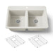 KOHLER K-8679-1A1 Riverby 33" top-mount double-bowl kitchen sink, biscuit
