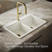 KOHLER K-8679-1A1 Riverby 33" top-mount double-bowl kitchen sink, biscuit - view 5