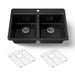 KOHLER K-8679-1A1 Riverby 33" top-mount double-bowl kitchen sink, black black
