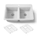 KOHLER K-8679-1A1 Riverby 33" top-mount double-bowl kitchen sink, white