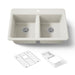 KOHLER K-8679-1A2 Riverby 33" top-mount double-bowl workstation kitchen sink, biscuit