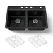 KOHLER K-8679-4A1 Riverby 33" top-mount double-bowl kitchen sink, black black - view 5