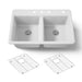 KOHLER K-8679-4A1 Riverby 33" top-mount double-bowl kitchen sink, white