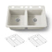 KOHLER K-8679-5UA1 Riverby 33" undermount double-bowl kitchen sink, biscuit