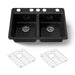 KOHLER K-8679-5UA1 Riverby 33" undermount double-bowl kitchen sink, black black