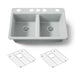 KOHLER K-8679-5UA1 Riverby 33" undermount double-bowl kitchen sink, ice grey