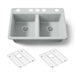 KOHLER K-8679-5UA1 Riverby 33" undermount double-bowl kitchen sink, ice grey - view 5