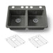 KOHLER K-8679-5UA1 Riverby 33" undermount double-bowl kitchen sink, thunder grey