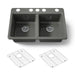 KOHLER K-8679-5UA1 Riverby 33" undermount double-bowl kitchen sink, thunder grey - view 5