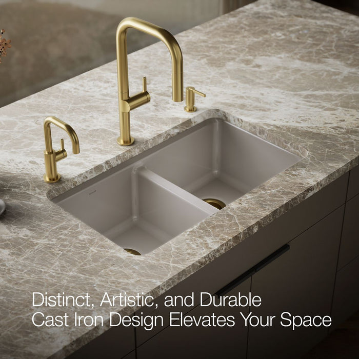 KOHLER K-8679-5UA1 Riverby 33" undermount double-bowl kitchen sink