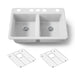 KOHLER K-8679-5UA1 Riverby 33" undermount double-bowl kitchen sink, white