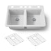 KOHLER K-8679-5UA1 Riverby 33" undermount double-bowl kitchen sink, white - view 5