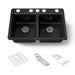 KOHLER K-8679-5UA3 Riverby 33" undermount double-bowl workstation kitchen sink, black black - view 5