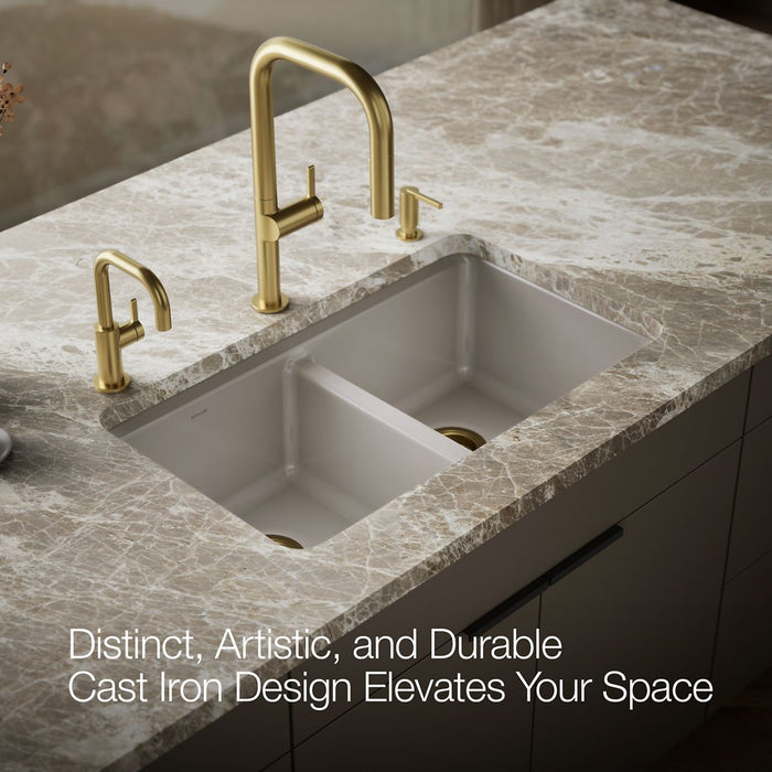 KOHLER K-8679-5UA3 Riverby 33" undermount double-bowl workstation kitchen sink
