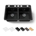 KOHLER K-8679-5UPC Riverby 33" undermount double-bowl workstation kitchen sink, black black