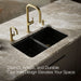KOHLER K-8679-5UPC Riverby 33" undermount double-bowl workstation kitchen sink, black black - view 3