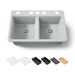KOHLER K-8679-5UPC Riverby 33" undermount double-bowl workstation kitchen sink, ice grey