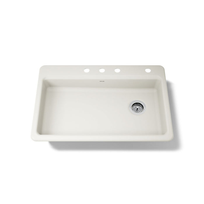 KOHLER K-8689-4 Riverby 33" top-mount single-bowl kitchen sink