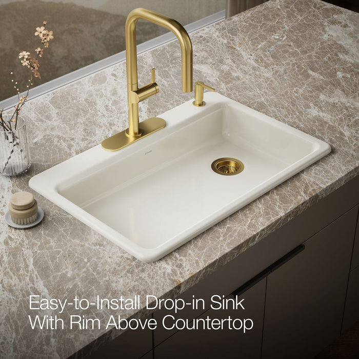 KOHLER K-8689-4 Riverby 33" top-mount single-bowl kitchen sink