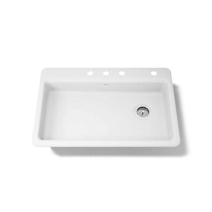 KOHLER K-8689-4 Riverby 33" top-mount single-bowl kitchen sink