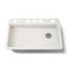KOHLER K-8689-5U Riverby 33" undermount single-bowl kitchen sink, biscuit - view 5