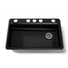KOHLER K-8689-5U Riverby 33" undermount single-bowl kitchen sink, black black