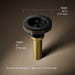 3/4 view of product with dimensions
