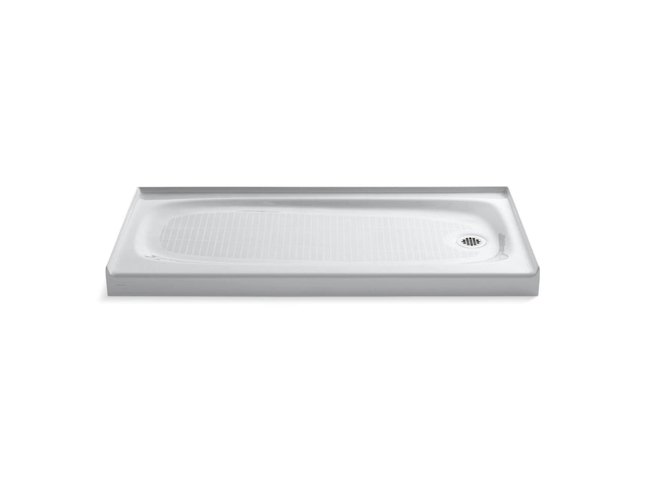 KOHLER K-9054 Salient 60" x 30" alcove shower base, right drain, white